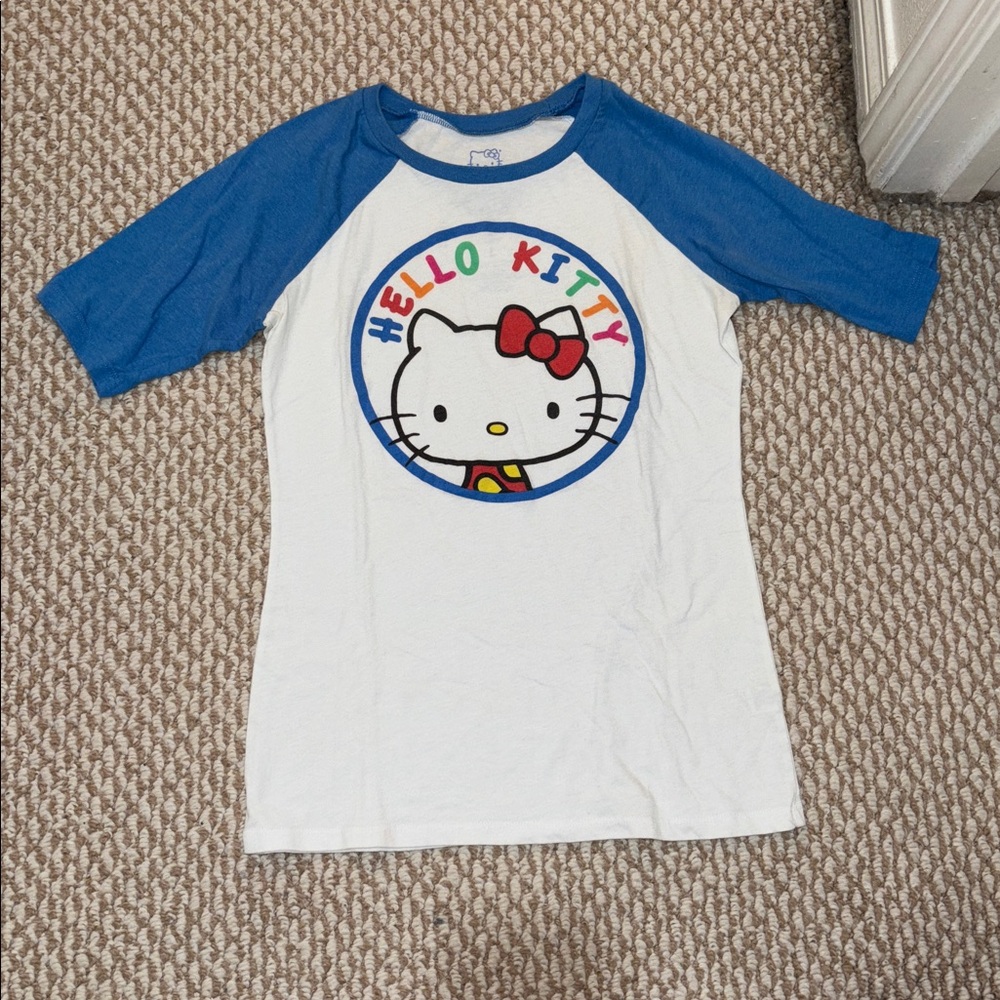 Hello Kitty Blue and White Graphic Tee